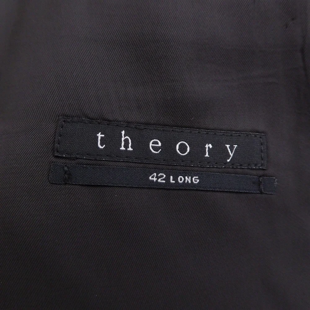 Theory Mens Blazer Jacket Charcoal Grey 100% Wool Two Button 42 Long
